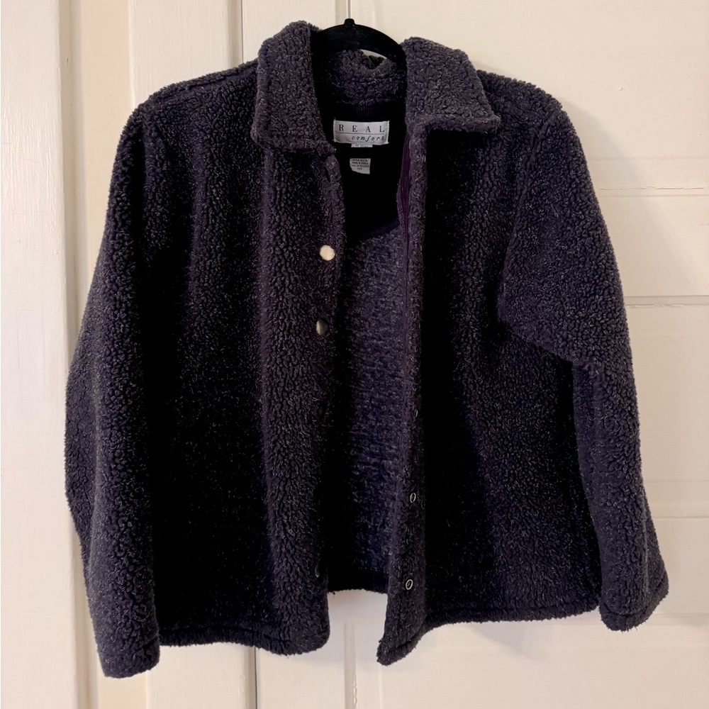 Vintage fuzzy fleece purple jacket